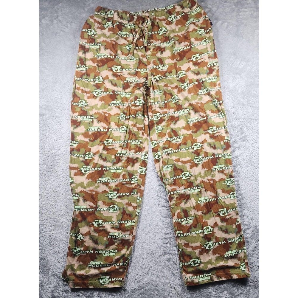 Call Of Duty Pajama Pants Mens L Brown Camo Modern Warfare 2 Lounge Sleep Bottom